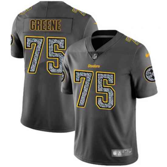 Nike Steelers #75 Joe Greene Gray Static Mens NFL Vapor Untouchable Game Jersey